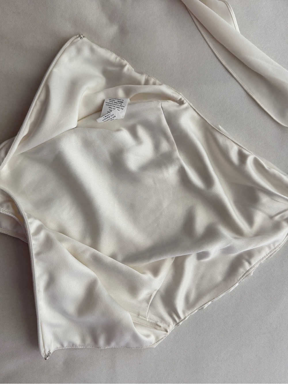 House of CB Farrah Ivory Satin Wrap Neck Bodysuit - Picture 6 of 8